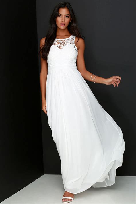 Lovely Ivory Dress Lace Dress Maxi Dress Backless Dress 6800