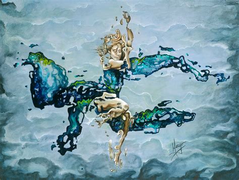 Dream Abstract Figurative Underwater Woman Painting Karina Llergo Art