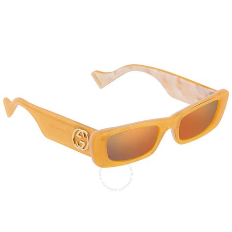 gucci orange rectangular ladies sunglasses gg0516s 005 52 889652235400 sunglasses jomashop