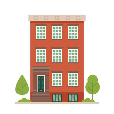 Brick Apartment Building Illustrations Royalty Free Vector Graphics