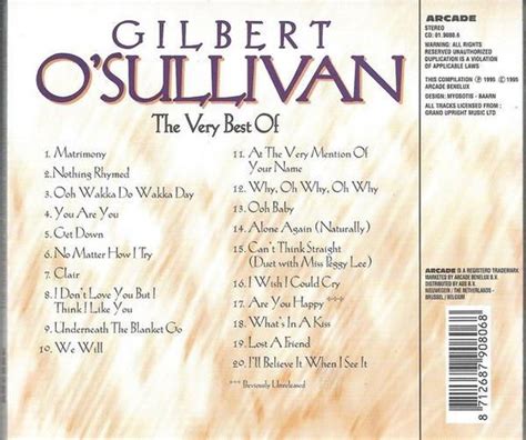 The Very Best Of Gilbert Osullivan Cd Album Muziek