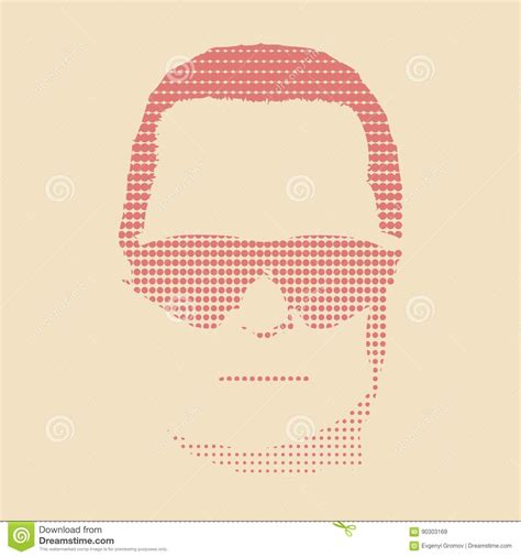 Man Avatar Front View Male Face Silhouette Stock Vector Illustration