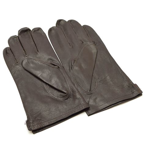 genuine belgian army gloves leather black brown military full etsy