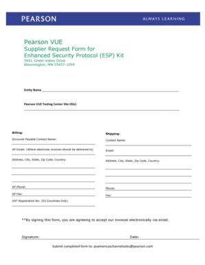 Includes number formatting, validation and automatic card type detection. Fillable Online Pearson VUE Supplier Request Form-Draft Fax Email Print - PDFfiller