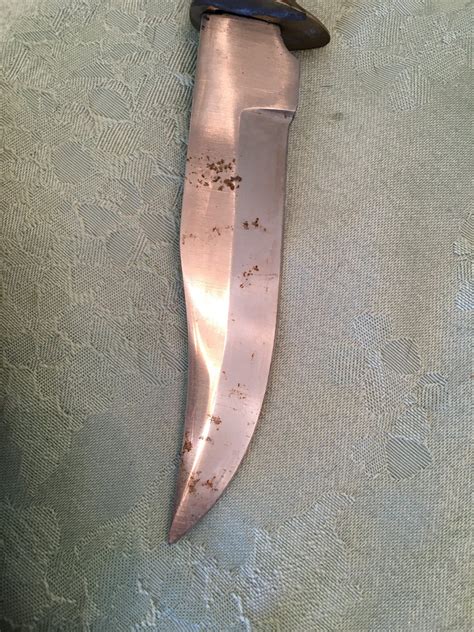 Vtg Stag Horn Hunting Skinning Fixed Blade Knife Custom Elk Leather Sheath