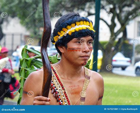 Folk Ecuadorian Dancers At The Parade Ecuador Editorial Image