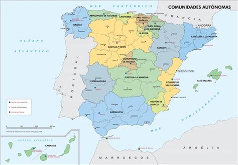 Mapa De España Para Imprimir Mudo Político PDF