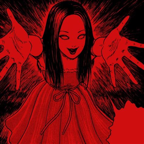 Tomie Icon Red Anime Monochrome Red Aesthetic Grunge Japanese Horror