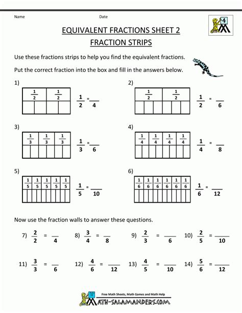 3rd Grade Math Fractions Worksheets — Db