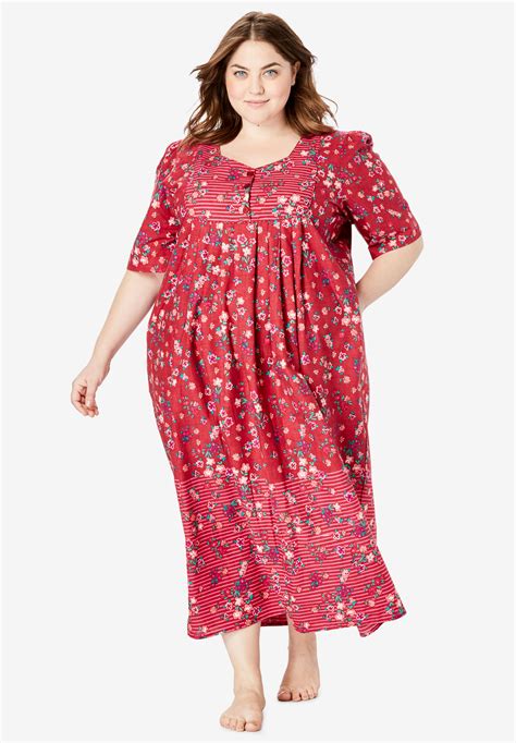 Print Lounger By Only Necessities Plus Size Lounge Dresses Roamans