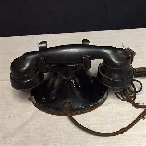 Antique Black 1920s Western Electric Rotary Desk Telephone Model 102