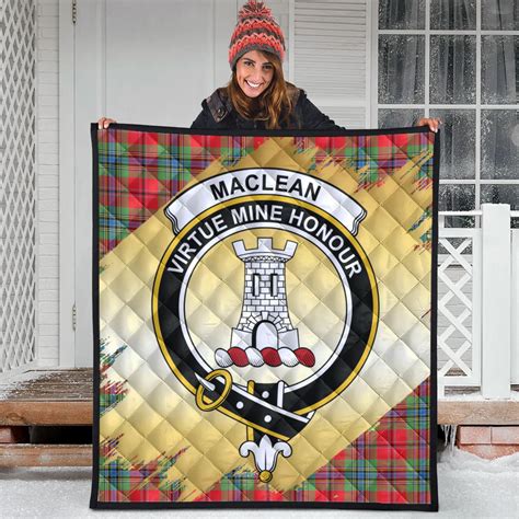 Maclean Of Duart Modern Clan Crest Tartan Scotland Gold Royal Premium