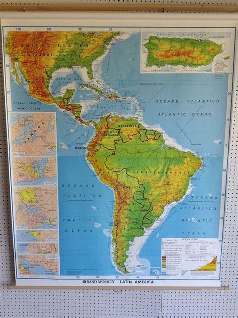 School Wall Map Latin America Map For Home Decor By Salvagenation 45