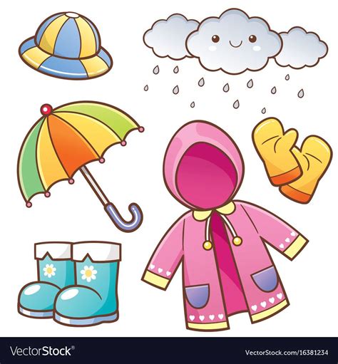 Vector Illustration Of Cartoon Rain Clothes Download A Free Preview Or