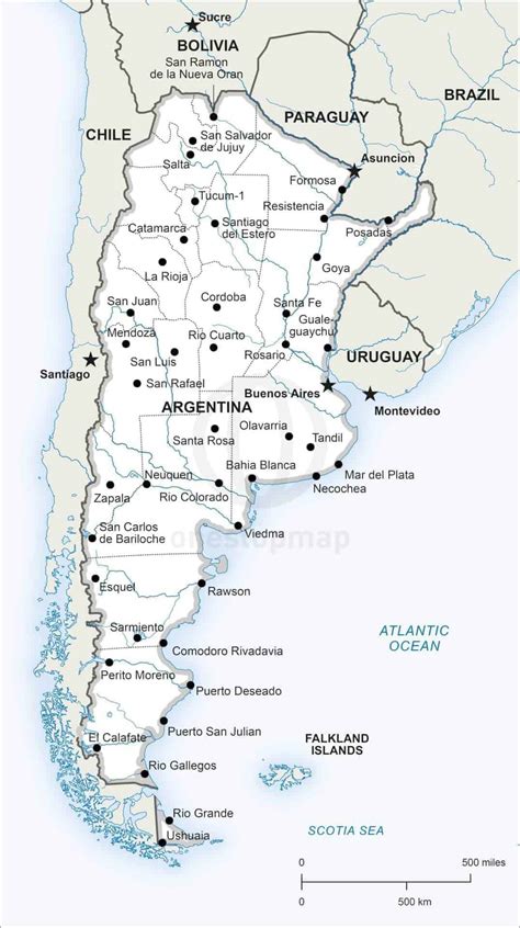Large Detailed Administrative Map Of Argentina With C