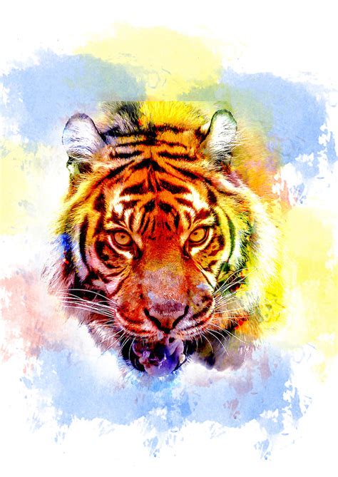 Tiger Pop Art Digital Art By Darren Wilkes Pixels