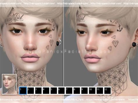 The Sims Resource Facial Tattoo I By Nitropanic • Sims 4 Downloads