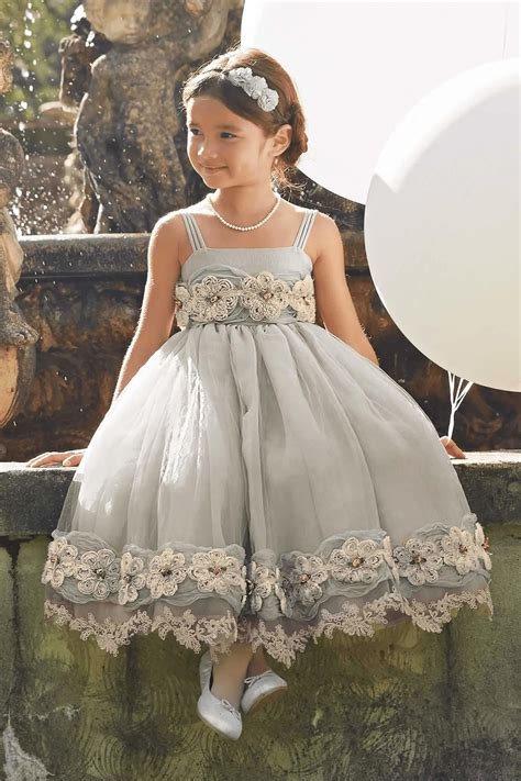 Girls Heirloom Rosette Dress Chasingfireflies 14997 Little Girl