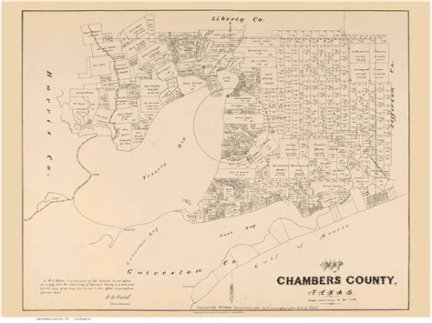 Chambers County Texas 1879 Old Map Reprint Old Maps