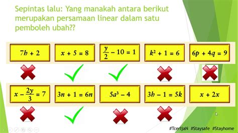 Mathf Bab Mengenalpasti Dan Membentuk Persamaan Linear Dalam Satu Pembolehubah Youtube