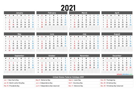 Free Printable Yearly Calendar 2021 9 Templates
