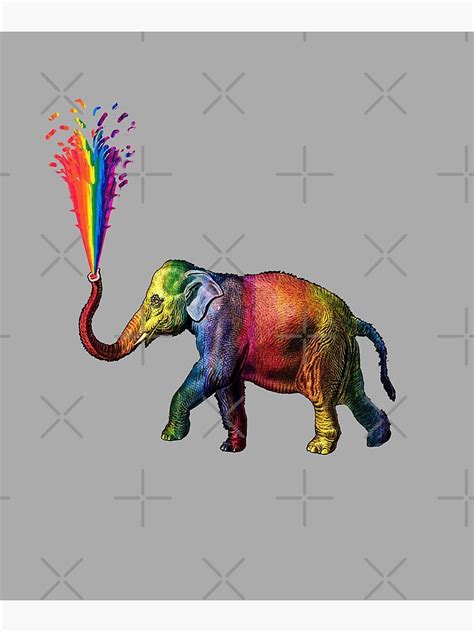 Rainbow Elephant Squirting A Rainbow Poster For Sale By Darwinsworld Redbubble