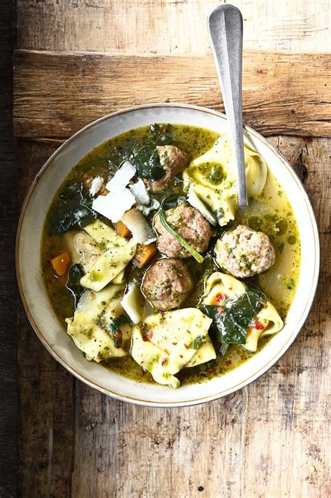 Easy Meatball Tortellini Soup Serving Dumplings