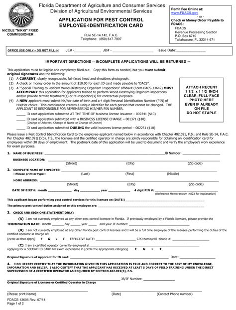 When you receive your permanent id card and go for services, the provider will swipe your card to pull up all eligible dependents and your. Form FDACS-13606 Download Printable PDF or Fill Online ...