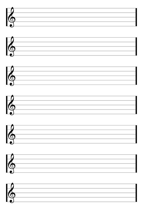 The staff paper is in pdf format and suited for printing on a4 and letter size paper. 5 Best Images of Free Printable Staff Paper Blank Sheet Music - Blank Guitar Sheet Music Paper ...