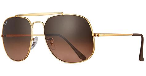 ray ban the general aviator sunglasses in gold metallic for men lyst