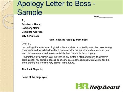 An Apology Letter To My Boss