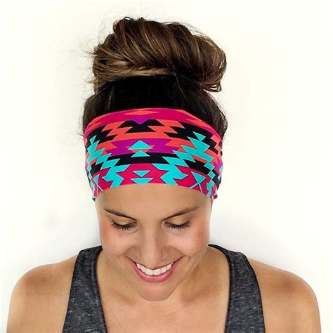 Tribal Bright Yoga Headband Workout Headband Running