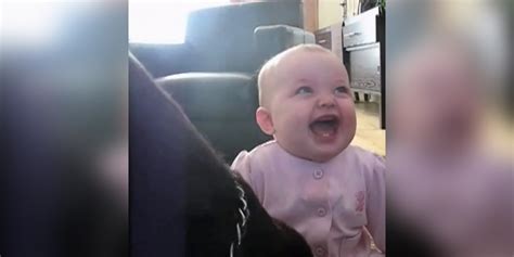 Adorable Baby Girl Laughs Hysterically At Dog Eating Popcorn Try Not