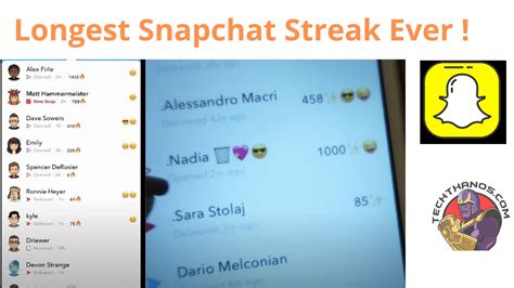 what is the longest snapchat streak 2023 tech thanos