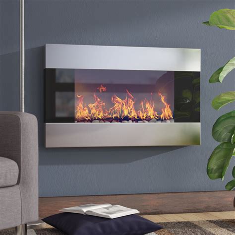 Wade Logan Clairevale Wall Mounted Electric Fireplace And Reviews Wayfair