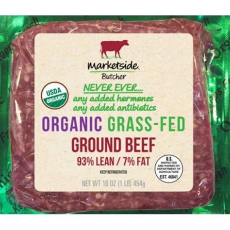Marketside Organic Grass Fed 93 Lean 7 Fat Lean Ground Beef 1 Lb Reviews 2022