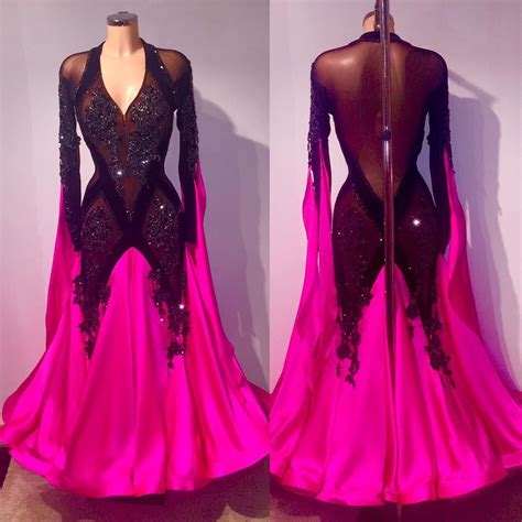 Brilliant Black Mesh And Pink Ballroom Dress Stones Vesa Vesahietala Dance Dresses Latin