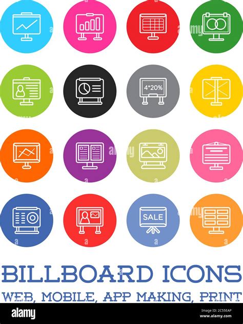 All Kinds Of Billboard Icons Set Of Vector Icons For All Purposes