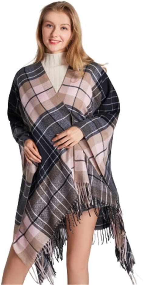 Classic Scottish Plaid Shawl Ladies Autumn And Winter Thick Warm Cloak
