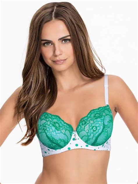 Buy Shyle White And Green Push Up Bra For Women