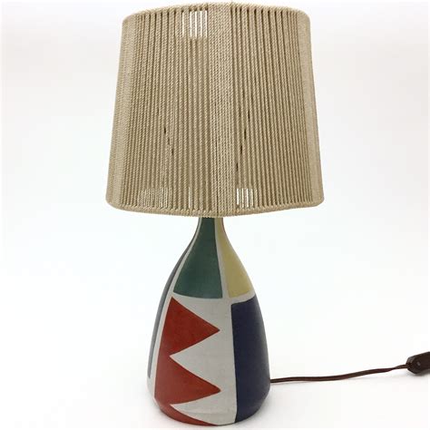 Ceramic Lamp Base Decorated With Geometric Patterns