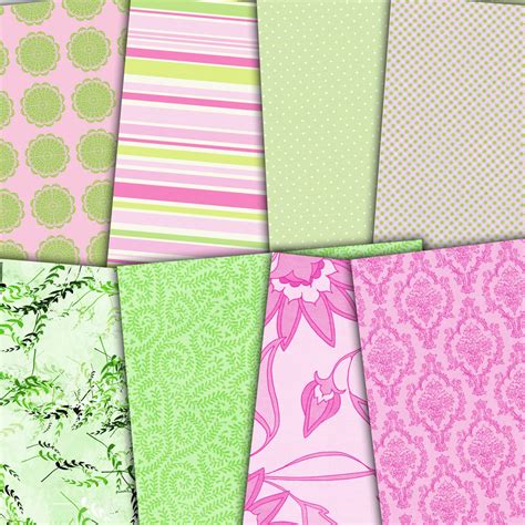 Mint And Pink Digital Paper Pink Mint Backgrounds Pink And Etsy