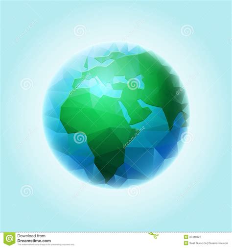 Polygonal World Map Cartoon Vector 181835753