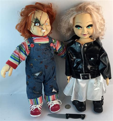Lot 1998 Chucky And Tiffany Bride Of Chucky Spencer Ts Doll Set 25 Tall