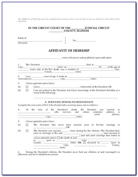 Texas Small Estate Affidavit Form Dallas County Printableaffidavitform
