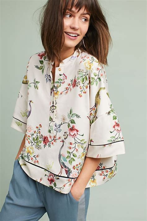 Anthropologie Portales Kimono Blouse Cute Spring Tops Spring Outfit