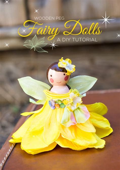 DIY Tutorial Wooden Peg Fairy Dolls Hostess With The Mostess