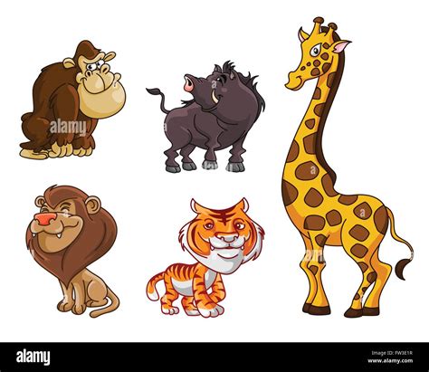 Safari Animals Group Stock Vector Image And Art Alamy