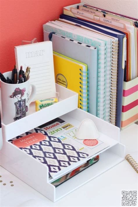 Keeping this space clean can boost your productivity, helping you get through. Use Trays to Hold up Books and Store Papers | Desk ...