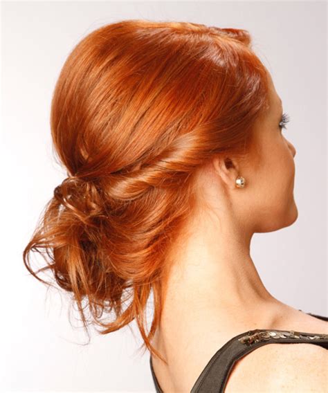 Long Curly Formal Braided Updo Hairstyle Ginger Red Hair Color